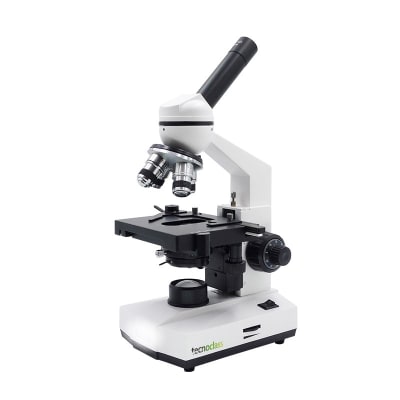 MICROSCOPIO MONOCULAR CON 4 OBJETIVOS LUZ LED1