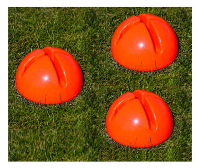 PACK DE 3 BASES TIPO DOMO PARA POSTE Y ARO COLOR NARANJA