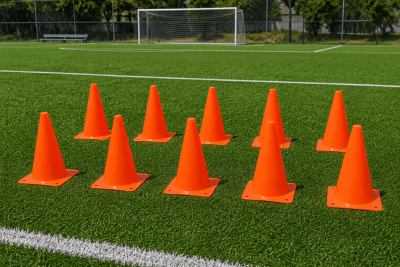 SET DE 10 CONOS DE ENTRENAMIENTO 23 CM CON BOLSO COLOR NARANJA1