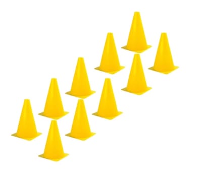PACK DE 10 CONOS DE ENTRENAMIENTO DE 23 CM AMARILLO