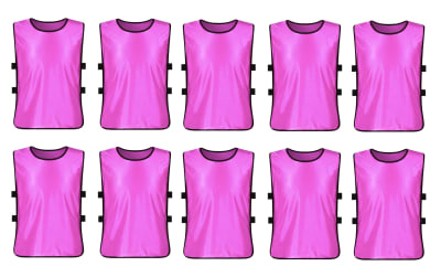 PACK 10 PETOS DEPORTIVOS ABIERTO CON ELASTICOS TALLA S-M ADULTO FUCSIA