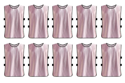 PACK 10 PETOS DEPORTIVOS ABIERTO CON ELASTICOS TALLA S-M ADULTO ROSADO