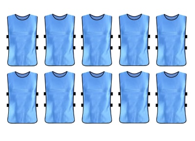 PACK 10 PETOS DEPORTIVOS ABIERTO CON ELASTICOS TALLA L-XL ADULTO CELESTE PACK 10 PETOS DEPORTIVOS ABIERTO CON ELASTICOS TALLA L-XL ADULTO CELESTE