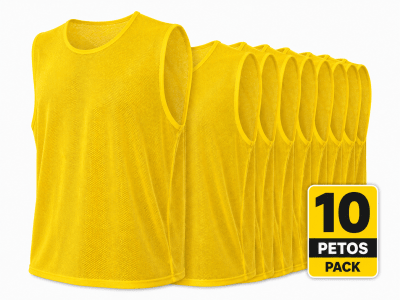 PACK 10 PETOS DEPORTIVOS CALADOS CERRADOS TALLA S-M AMARILLO