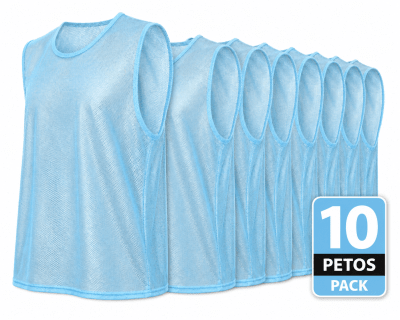 PACK 10 PETOS DEPORTIVOS CALADOS CERRADOS TALLA S-M CELESTE1
