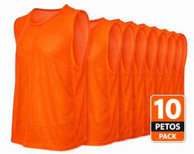 PACK 10 PETOS DEPORTIVOS CALADOS CERRADOS TALLA S-M NARANJA1