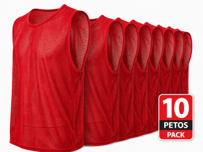 PACK 10 PETOS DEPORTIVOS CALADOS CERRADOS TALLA S-M ROJO1