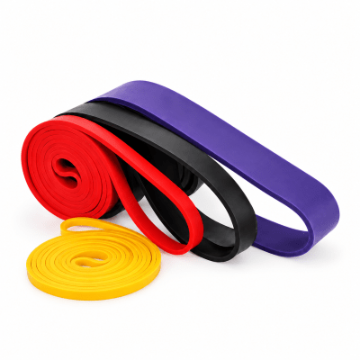 PACK DE 4 BANDAS ELASTICAS POWER BAND (AMARILLO-ROJO-NEGRO-MORADO)1