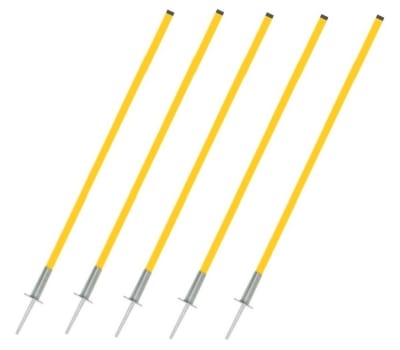 PACK DE 5 POSTES DE ENTRENAMIENTO CON ESTACA Y RESORTE 150 CM AMARILLO