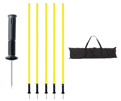 PACK DE 5 POSTES DE ENTRENAMIENTO CON ESTACA Y RESORTE 150 CM CON BOLSO1