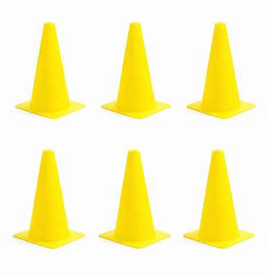PACK DE 6 CONOS DE ENTRENAMIENTO DE 30 CM AMARILLO