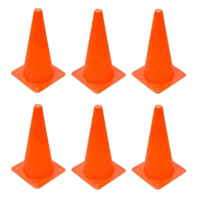 PACK DE 6 CONOS DE ENTRENAMIENTO DE 32 CM ALTURA NARANJO1