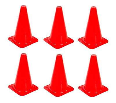 PACK DE 6 CONOS DE ENTRENAMIENTO 18 CM ALTURA ROJO