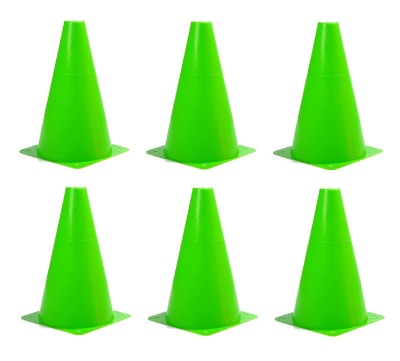 PACK DE 6 CONOS DE ENTRENAMIENTO 18 CM ALTURA VERDE