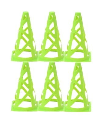 PACK DE 6 CONOS DE ENTRENAMIENTO CONTRA VIENTO 23 CM VERDE