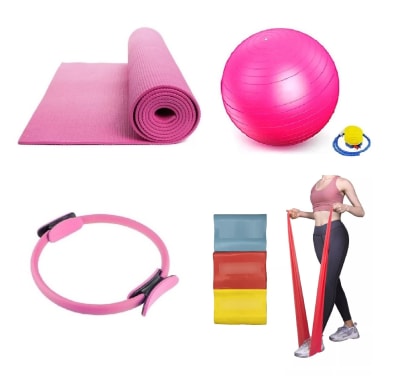 KIT DE PILATES 6 PIEZAS COLOR ROSADO1