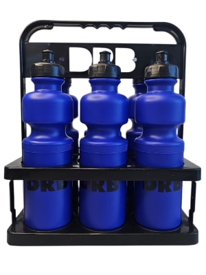 PACK PORTA BOTELLAS CON 6 BOTELLAS DE HIDRATACION COLOR AZUL