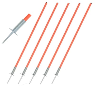 PACK DE 5 POSTES DE ENTRENAMIENTO CON ESTACA Y RESORTE  150 CM NARANJA
