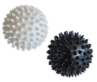 PACK 2 PELOTAS DE MASAJE ERIZO RIGIDAS 7.5 CM BLANCO-NEGRO