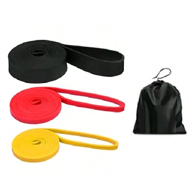 PACK DE 3 BANDAS ELASTICAS POWER BAND (AMARILLO-ROJO-NEGRO) CON BOLSO1