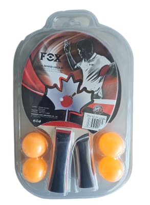 SET DE 2 PALETAS Y 4 PELOTAS DE PING PONG FOX 2 ESTRELLAS1