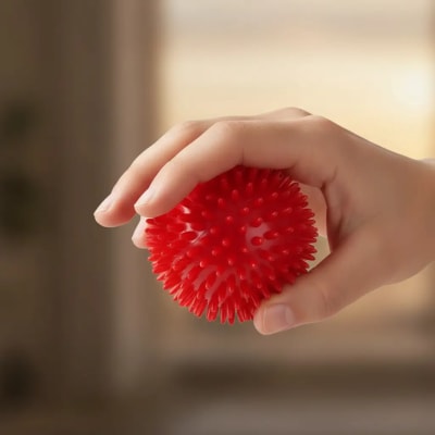 PACK 2 PELOTAS ERIZO 8 CM DIAMETRO COLOR ROJO