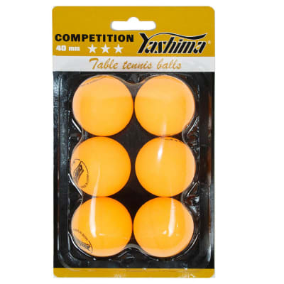 SET DE 6 PELOTAS DE PING PONG YASHIMA 3 ESTRELLAS NARANJA