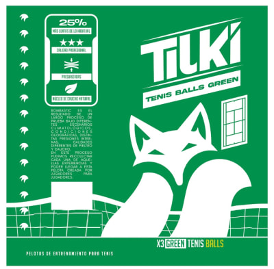 TARRO DE 3 PELOTAS DE TENIS PUNTO VERDE TILKI BOMBASTIC (25%)