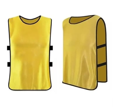 PACK 10 PETOS DEPORTIVOS ABIERTO CON ELASTICOS TALLA S-M ADULTO AMARILLO