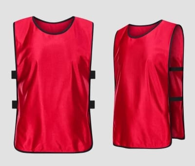 PACK 10 PETOS DEPORTIVOS ABIERTO CON ELASTICOS TALLA S-M ADULTO ROJO