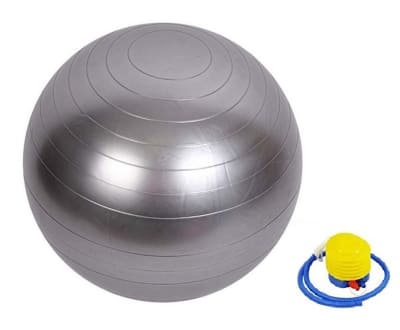 BALON PILATES 45 CM CON INFLADOR COLOR GRIS1