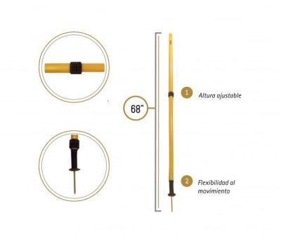 POSTE DE ENTRENAMIENTO CON ESTACA Y RESORTE 170 CMS X 32 MM ALTURA AJUSTABLE1