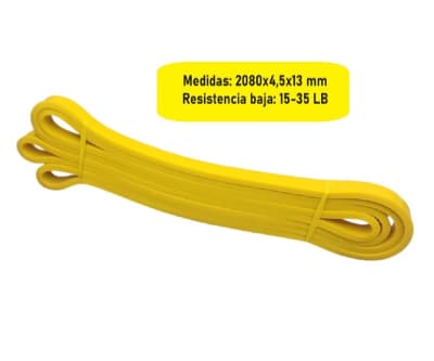 BANDA ELASTICA POWER BAND 15-35 LB RESISTENCIA BAJA COLOR AMARILLO1