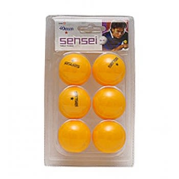 SET DE 6 PELOTAS DE PING-PONG SENSEI 1 ESTRELLA NARANJA