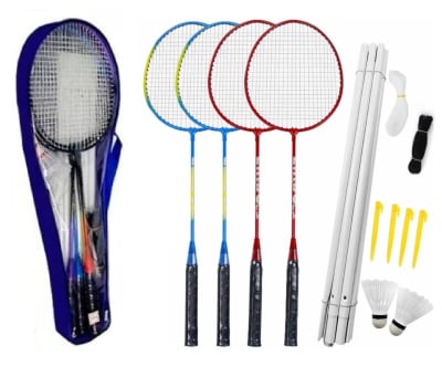SET DE BADMINTON COMPLETO PARA 4 JUGADORES SET DE BADMINTON COMPLETO PARA 4 JUGADORES