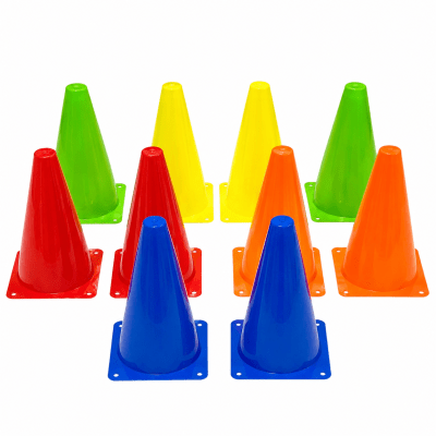 SET DE 10 CONOS DE ENTRENAMIENTO 30 CM CON BOLSO