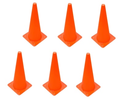 PACK DE 6 CONOS DE ENTRENAMIENTO 38 CM ALTURA NARANJA