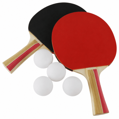 SET DE 2 PALETAS Y 4 PELOTAS DE PING PONG BASIC1