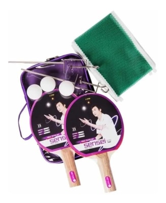 SET DE PING PONG SENSEI 2 PALETAS + 3 PELOTAS + RED CON SOPORTE