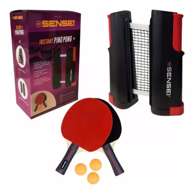SET PING PONG INSTANT 2 PALETAS + 3 PELOTAS + RED RETRACTIL
