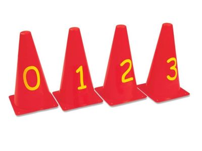 SET DE 10 CONOS ENUMERADOS 0 AL 9 ALTURA 23 CM1