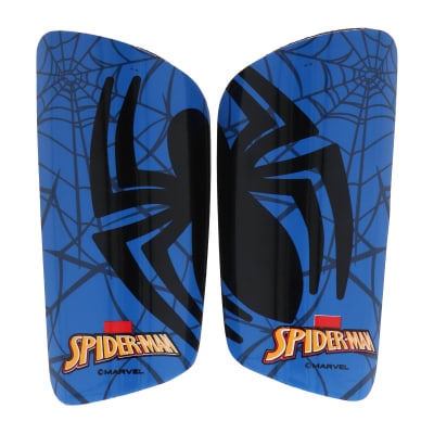 CANILLERA DE FUTBOL LICENCIA MARVEL SPIDERMAN COLOR AZUL TALLA S