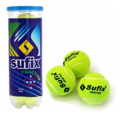 TARRO DE 3 PELOTAS DE TENIS MARCA SUFIX PRACTICE1