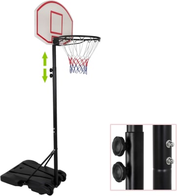 TORRE DE BASQUETBOL MOVIL MEDIANA CON PEDESTAL ALTURA REGULABLE