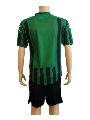 UNIFORME DE FUTBOL LEGEA MODELO SALONICCO NEGRO/VERDE