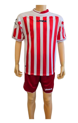 PACK 10 UNIFORMES DE FUTBOL LEGEA MODELO SALONICCO ROJO/BLANCO1