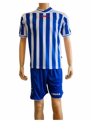 UNIFORME DE FUTBOL LEGEA MODELO SALONICCO AZUL/BLANCO