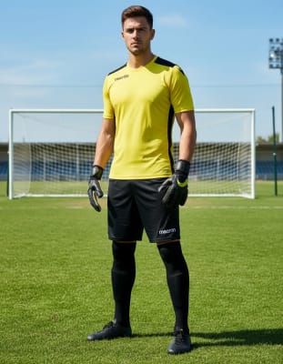 UNIFORME DE ARQUERO FUTBOL MACRON MANGA CORTA TALLA L1