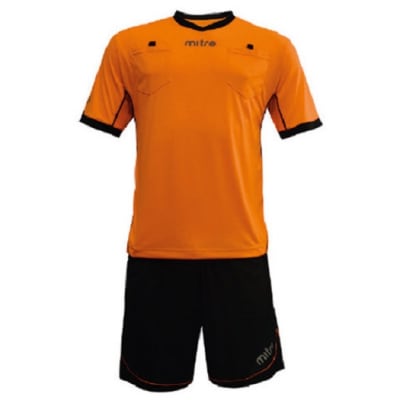 UNIFORME DE ARBITRO PROFESIONAL MARCA MITRE COLOR NARANJA FLUOR1