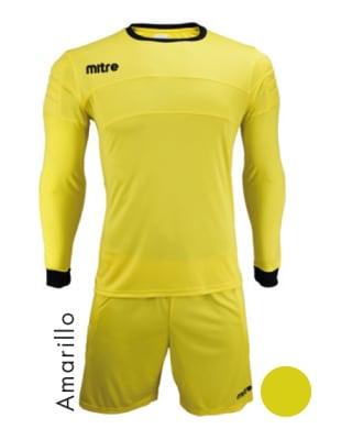 UNIFORME DE ARQUERO FUTBOL MITRE MANGA LARGA AMARILLO TALLA S1